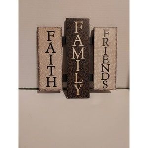 Faith Family Friends Wall Art Brown Grey 10.25 X 9.75"